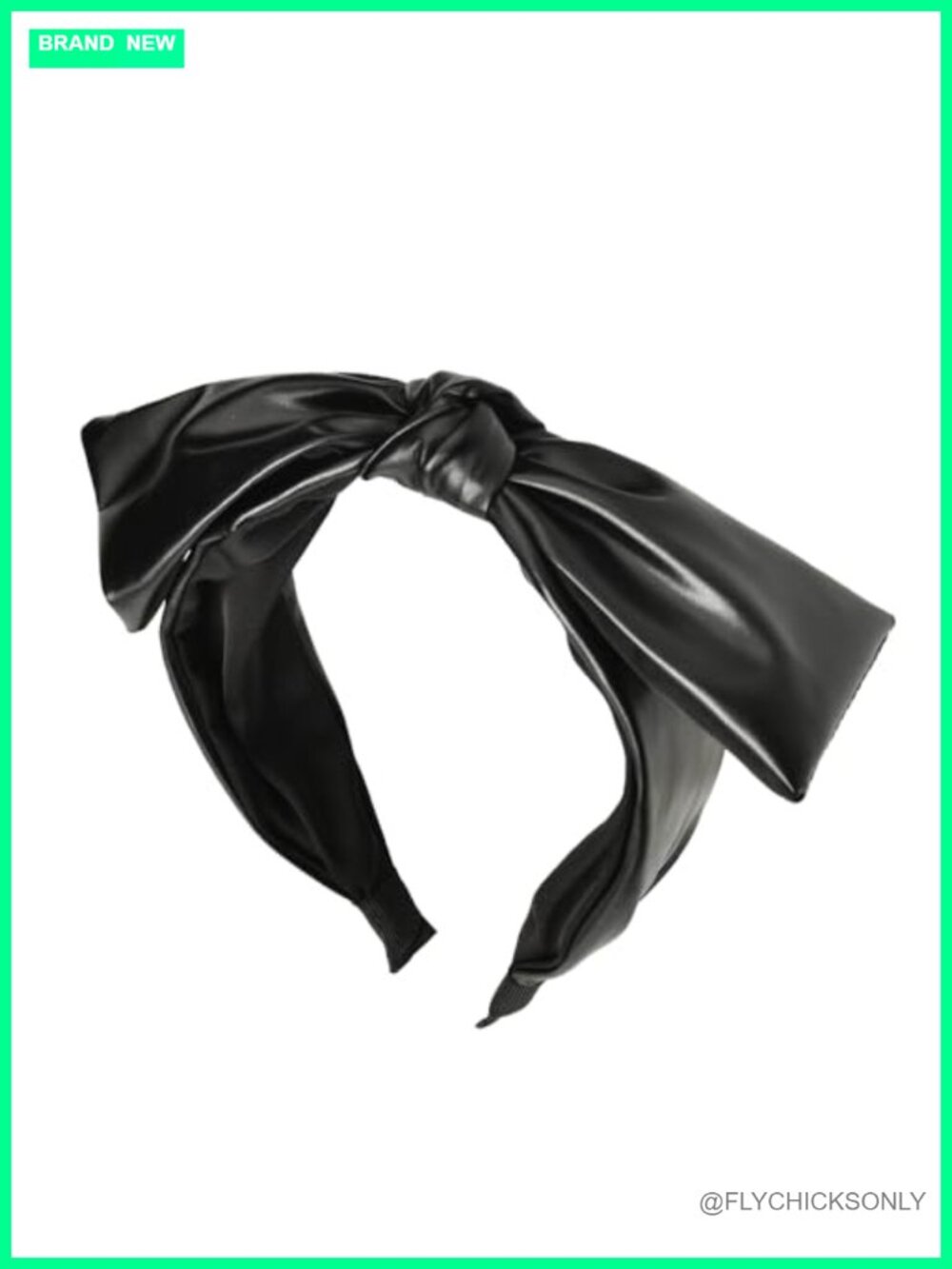 Faux Leather Bow Headband for Women Wide Knotted Hair Hoop Accessory